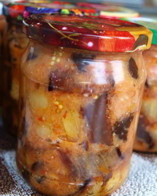 Острые рулетики из баклажан