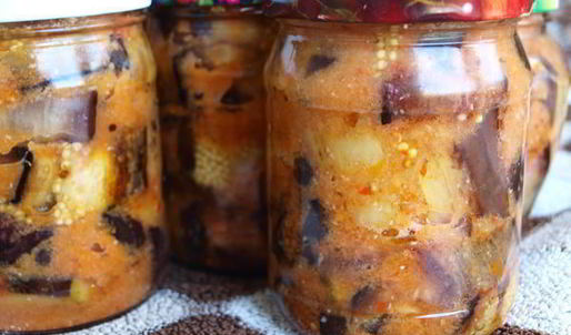 острые рулетики из баклажан