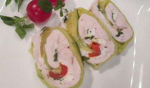 рулет из курицы в цукини
