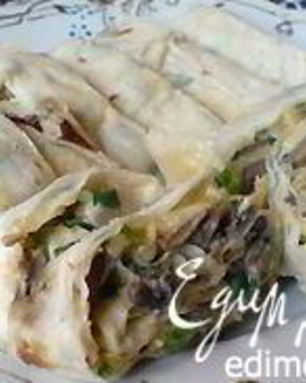 Рулет из лаваша с грибами