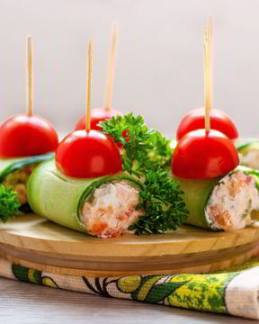 Рулетики из огурцов с начинкой