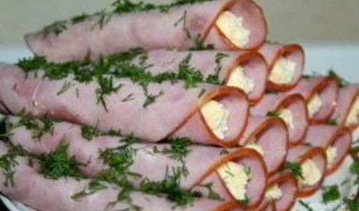 рулетики с ветчиной