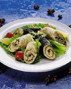 Рулеты из норвежской семги со шпинатом