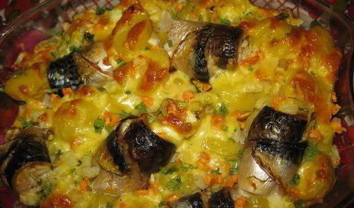 рыбные рулетики с овощами