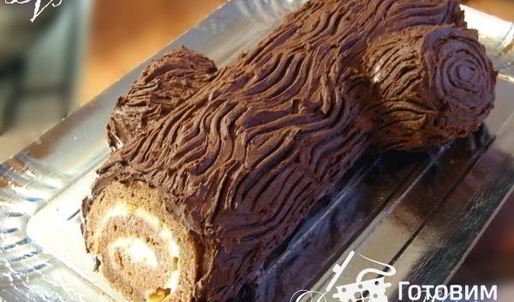шоколадный рулет рождественское полено