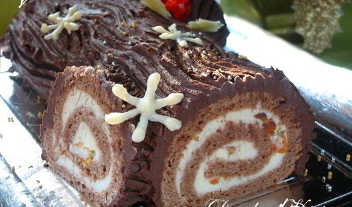 шоколадный рулет рождественское полено