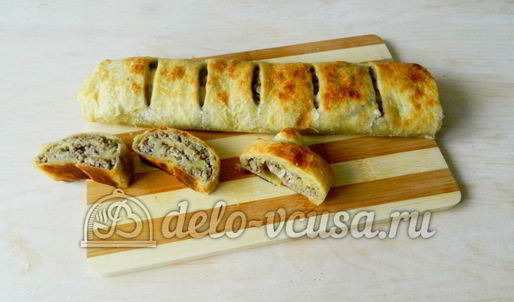 слоеный рулет с фаршем