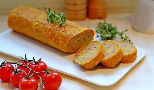 тыквенный рулет с мясным фаршем