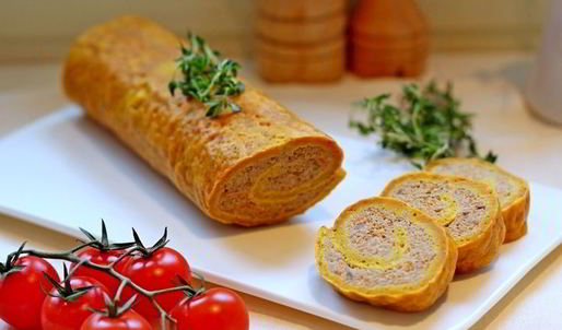 тыквенный рулет с мясным фаршем