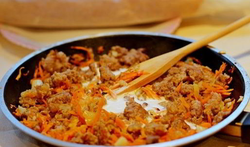 тыквенный рулет с мясным фаршем