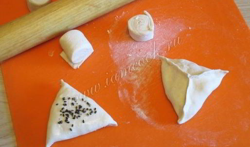 самса из слоеного теста