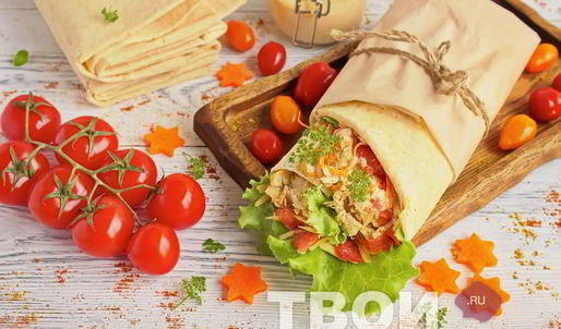 домашняя шаурма с курицей