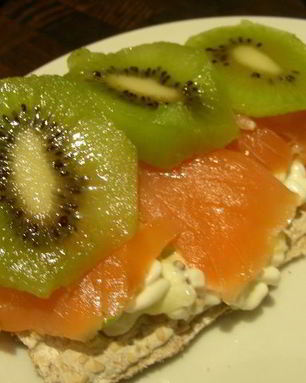 Сэндвичи с копченым лососем и киви