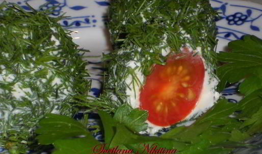 сырная закуска с помидорами