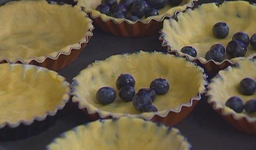 лимонные тарталетки с голубикой