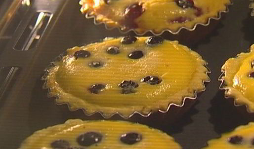 лимонные тарталетки с голубикой