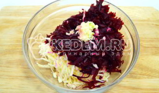 свекла с сыром в тарталетках