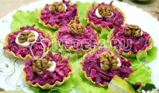 свекла с сыром в тарталетках