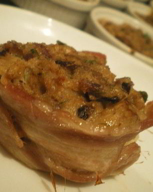 Тарталетки из бекона с грибами