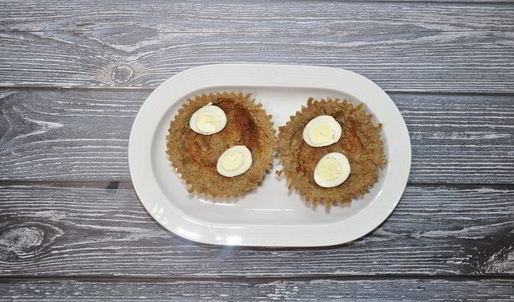 тарталетки из отрубей с салатом из семги