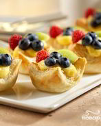 Тарталетки из слоеного теста с начинкой