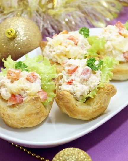 Рецепт тарталеток из слоеного теста