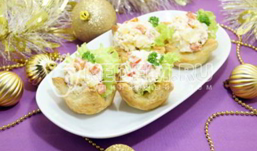 тарталетки из слоеного теста