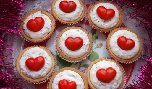 тарталетки красное сердце
