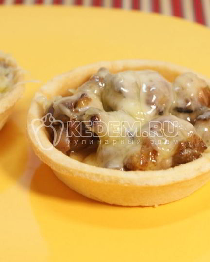 Рецепт тарталеток с грибами и сыром
