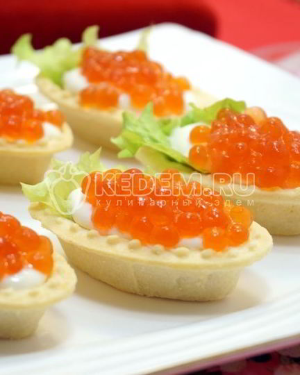 Рецепт тарталеток с икрой