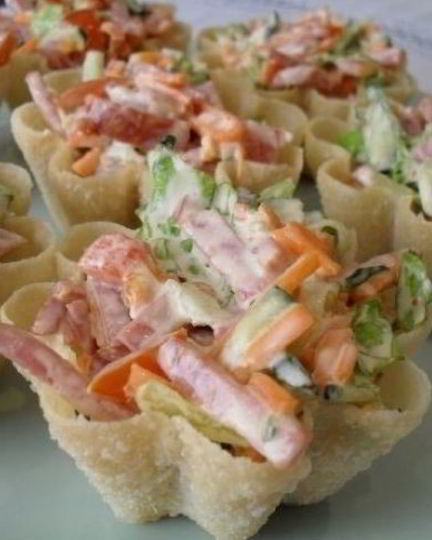 Рецепт тарталеток с корейской морковью