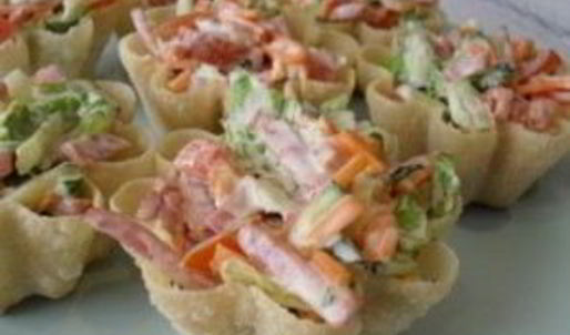 тарталетки с корейской морковью