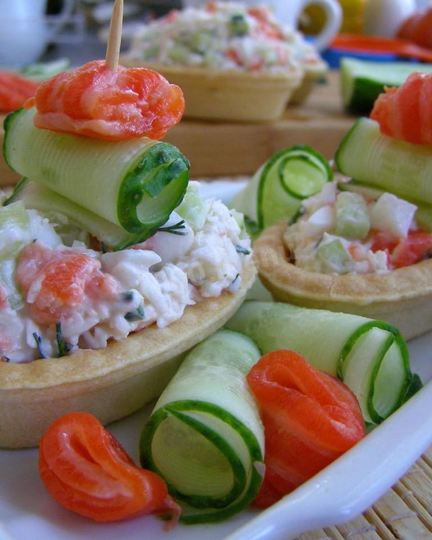 Рецепт тарталеток с красной рыбой