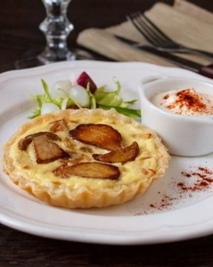 Рецепт тарталеток с луком и белыми грибами