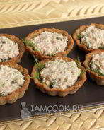 Тарталетки с печенью трески