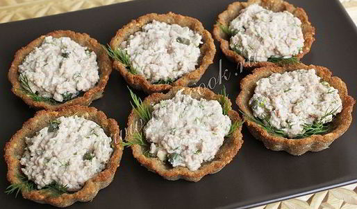 тарталетки с печенью трески