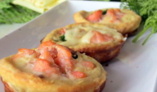 тарталетки с соленой семгой