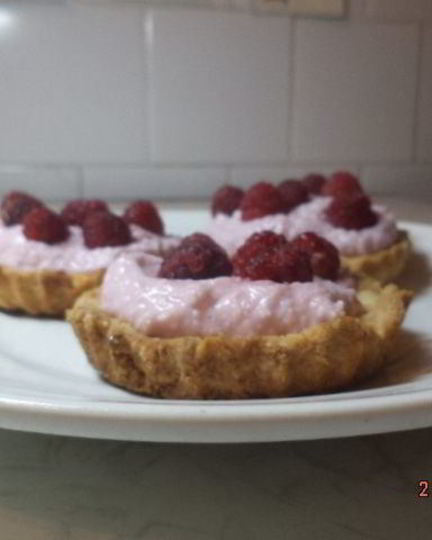 Рецепт тарталеток с творожной начинкой и малиной