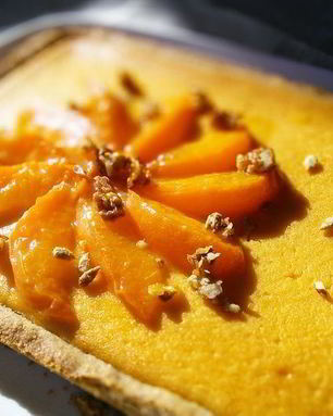 Ореховый тарт с персиковым курдом