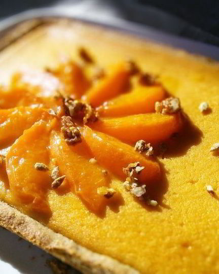 Рецепт ореховый тарт с персиковым курдом