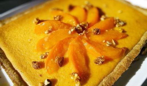 ореховый тарт с персиковым курдом