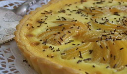 шоколадно-сливочный тарт с фруктами