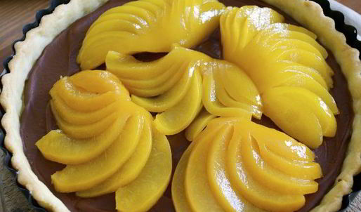 шоколадно-сливочный тарт с фруктами