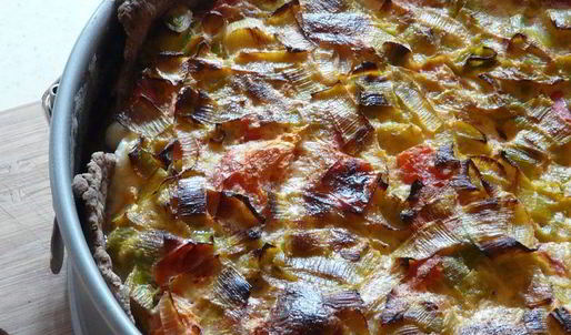 тарт из порея и овечьего сыра