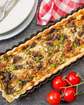 Тарт с грибами и сыром