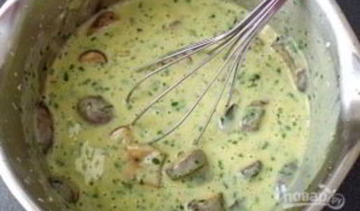 тарт с грибами и ветчиной