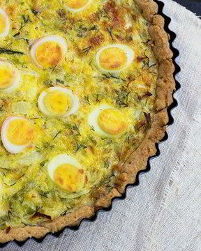 Тарт с капустой и перепелиными яйцами