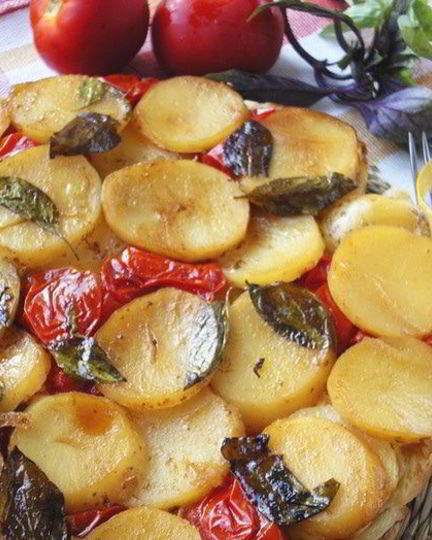 Рецепт тарта с картофелем, сыром и помидорами