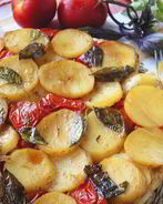 Тарт с картофелем, сыром и помидорами