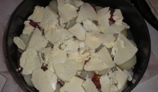 тарт с картофелем, сыром и помидорами